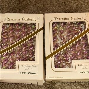 Two New vintage boxes of Decorator Garland 'Reflections Twist Garland’ 24 ft.